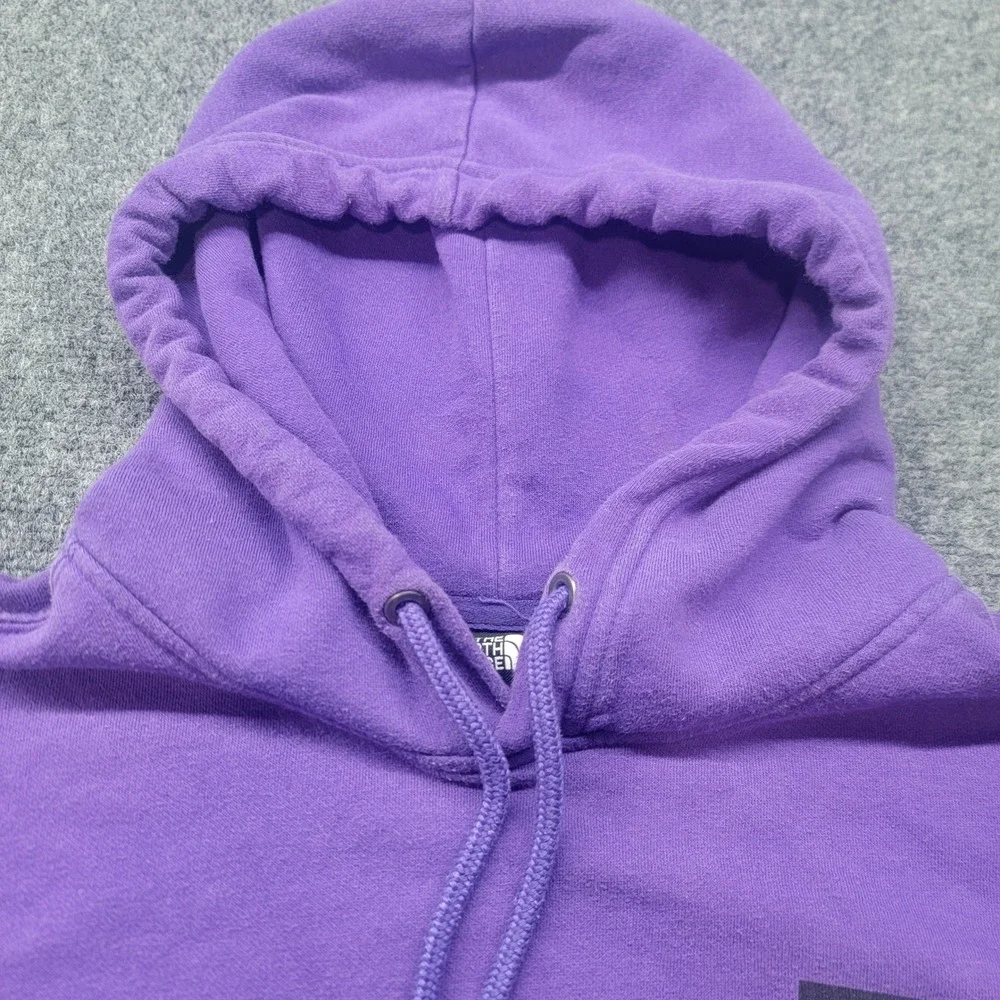 The North Face Mens Purple Box Logo Pullover Hoodie Sweatshirt Small NF0A3FRE